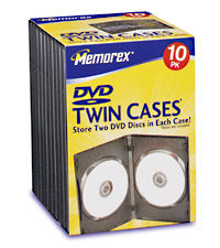 Storage Case DVD 10pk Video Black Twin Standard - DISCONTINUED