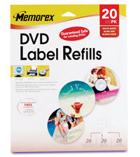 Labels DVDWhite Matte 20/pk