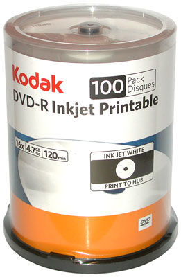 Disc DVD-R 4.7GB 16X 100/Spindle Wht IJ printable