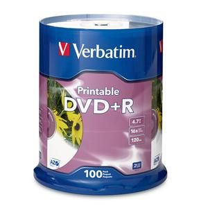 Disc DVD+R 4.7GB WHT IJ Printable  100/PK Spindle 16X