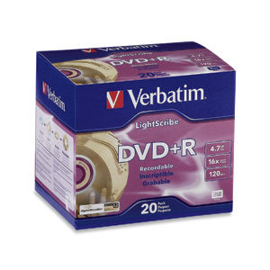 Disc DVD+R 4.7GB 8X LightScribe 20pk Slim Case
