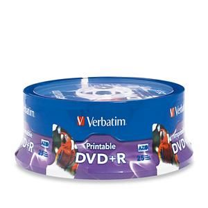 Disc DVD+R 4.7GB 16X Wht IJ Hub Printable 25pk Spindle TAA