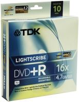 Disc DVD+R 4.7GB 16X LightScribe Branded 10/PK Spindle