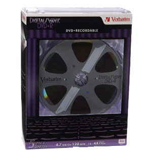 Disc DVD+R 4.7GB for General use Digital Movie 4X SJB 5pk tray