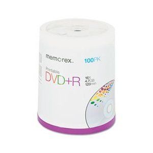 Disc DVD+R 4.7GBWht IJ Printable 16X 100/spindle