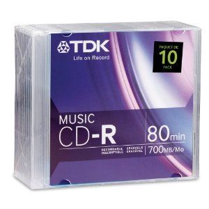 Audio CD-R 80 min Consumer music 10pk Jewel