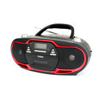 Naxa NPB-257 Portable MP3/CD Player, AM/FM Stereo Radio &amp; USB Input- Red