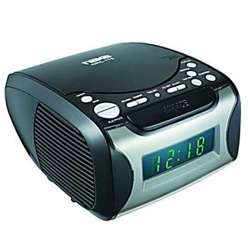 Naxa Digital Alarm Clock with Digital Tuning AM/FM Radio &amp; CD Player