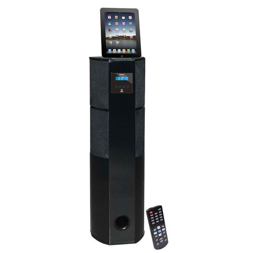 Pyle 600 Watt Digital 2.1 Channel Home Theater Tower w/ Docking Station for iPod/iPhone/iPad (Glossy Black)