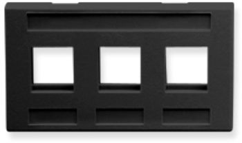 FACEPLATE, FURNITURE, 3-PORT, BLACK