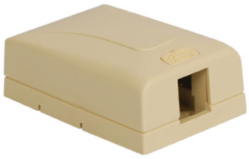 SURFACE MOUNT BOX, ELITE, 1-PORT, IVORY