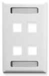 FACEPLATE, ID, 1-GANG, 4-PORT, WHITE