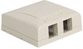 SURFACE MOUNT BOX, ELITE, 2-PORT, WHITE