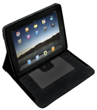 iPad case w/ built-in recharge speakers