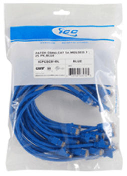 25 PK PATCH CORD,CAT 6,MOLDED,5' BLUE