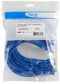 25 PK PATCH CORD, CAT 5e, 10', BLUE