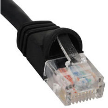 PATCH CORD, CAT 6, MOLDED BOOT, 1' BK