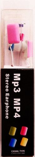 Stereo MP3 Earphone Gum Design Case Pack 72