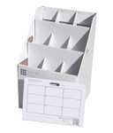 Offex Upright Rolled File Storage - White - 9 Slots