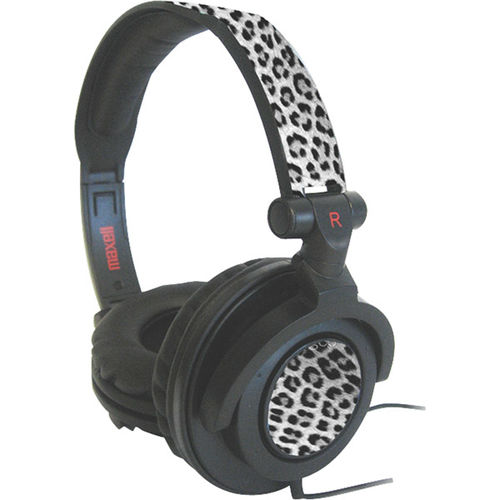 Heavy Bass Amplified Animal Print Headphone-White Leopard
