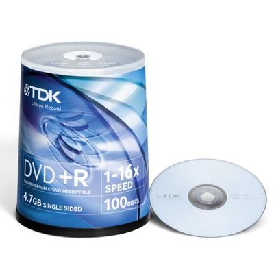 DVD+R 16x 100 Pack Spindle