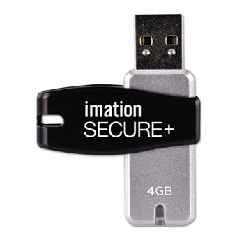 Secure+ Hardware-Encrypted USB 2.0 Flash Drive, 4 GB