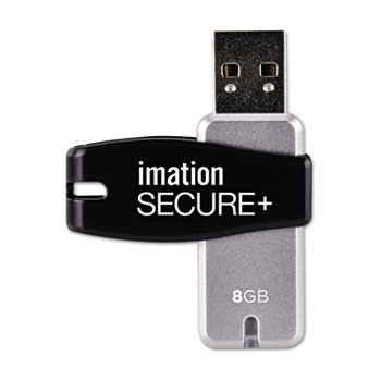 Secure+ Hardware-Encrypted USB 2.0 Flash Drive, 8 GB
