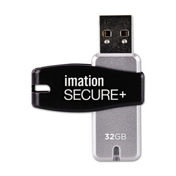Secure+ Hardware-Encrypted USB 2.0 Flash Drive, 32 GB