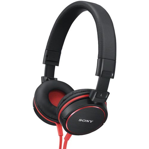 SONY MDRZX600/BLK ZX Series Stereo Headphones (Black/Red)