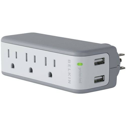 BELKIN BZ103050QTVL 3-Outlet Mini Surge Protector with USB Charger