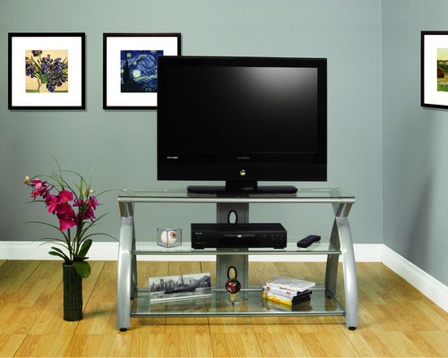 Studio Designs Futura TV Stand Silver /Clear