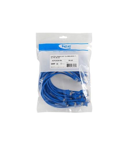 25 PK PATCH CORD,CAT 6,MOLDED,10ft BLUE