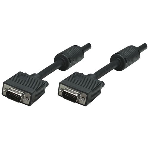 MANHATTAN 317733 HD15 Male to Male SVGA Cable with Ferrite Core, 10ft