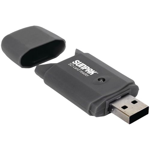 SUNPAK SD-CR-BK SD(TM) Card Reader (Black)