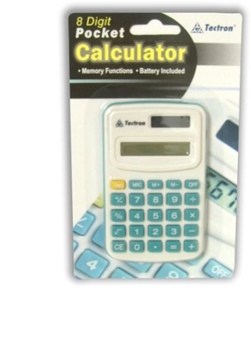 8 Digit Pocket Calculator with Battery - Case Pack 72 Calculators Case Pack 72