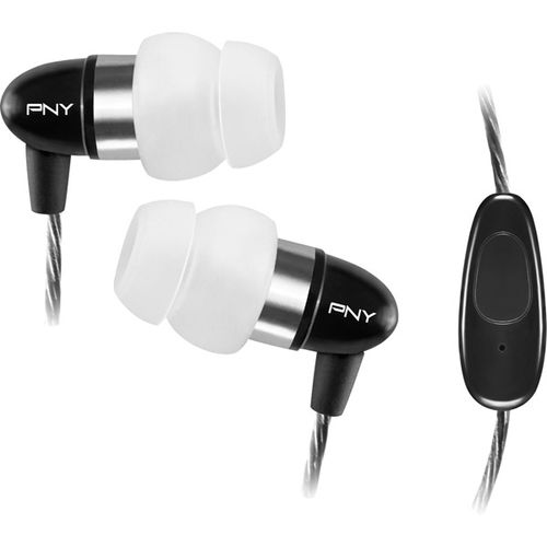 Premium Performance Earphone with Mic For Use with Mobile Phone-Black/Silver