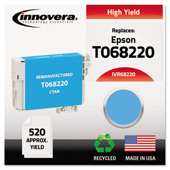 Remanufactured High-Yield T068220 (68) Ink, 520 Page-Yield, Cyan