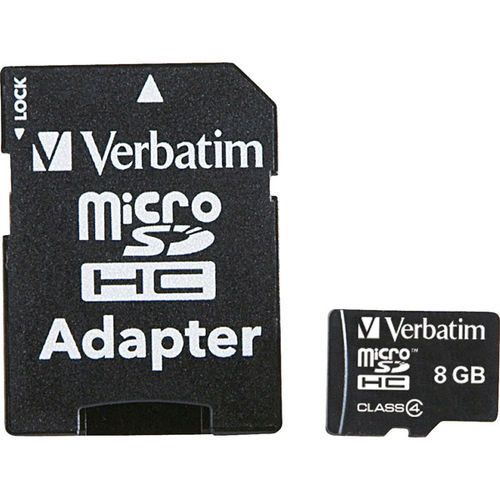 8GB Class 4 microSDHC Card with Adapter