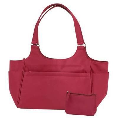 Emb Large Burgundy Carry All Purse