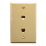 WALL PLATE, 2 VOICE 6P6C, IVORY