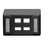 FACEPLATE, FURNITURE, UNIV, 4-PORT BLACK