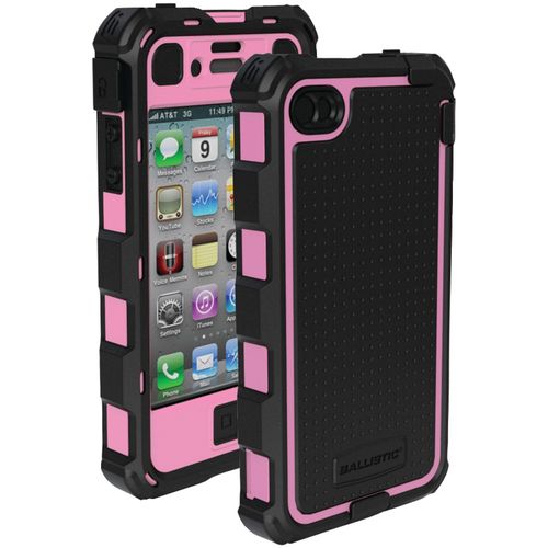 BALLISTIC HA0778-M365 iPhone(R) 4/4S Hard Core Series Case (Black/Pink)
