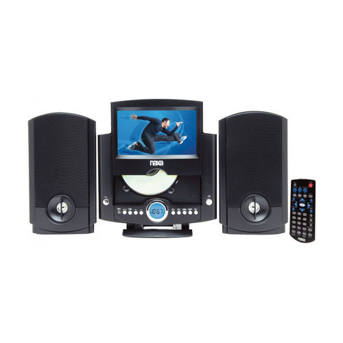 Naxa NDL-431 7"" Motorized DVD Micro System with PLL Digital AM/FM Radio &amp; USB/SD/MMC Inputs