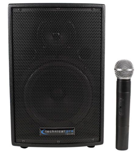 Brand New Technical Pro WASP500 8 Rechargeable Battery Powered PA System with Wireless VHF Microphone