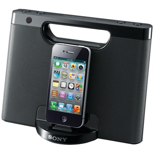SONY RDPM7iPBLK iPhone(R)/iPod(R) Portable Compact Dock (Black)