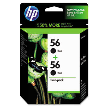 C9319FN (HP 56) Ink Cartridge, 520 Page-Yield, 2/Pack, Black