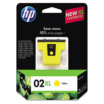 C8732WN (HP 02XL) Ink Cartridge, 750 Page-Yield, Yellow