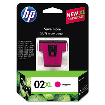 C8731WN (HP 02XL) Ink Cartridge, 535 Page-Yield, Magenta