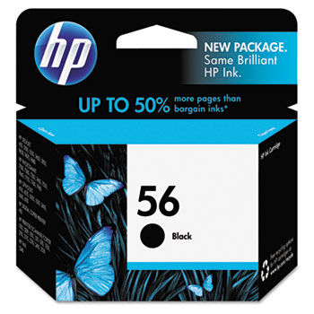 C6656AN (HP-56) Ink Cartridge, 520 Page-Yield, Black