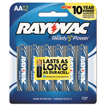 Alkaline Batteries, AA, 12/Pack
